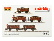 Laden Sie das Bild in den Galerie-Viewer, Märklin H0 Kohlewagen-Set, DB, Ep.III 46047 neu OVP