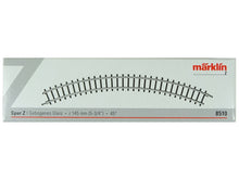 Laden Sie das Bild in den Galerie-Viewer, Gleis Mini Club gebogen, Radius 145 mm 45°, 10 x Märklin Z 8510 neu, OVP
