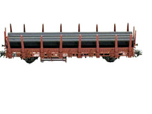 Laden Sie das Bild in den Galerie-Viewer, Märklin H0 Güterwagen Rungenwagen Ladegut Röhre DB braun aus 29074 neu