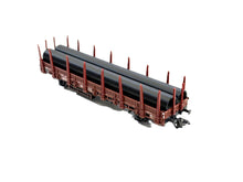 Laden Sie das Bild in den Galerie-Viewer, Märklin H0 Güterwagen Rungenwagen Ladegut Röhre DB braun aus 29074 neu