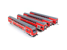 Laden Sie das Bild in den Galerie-Viewer, Trix Express H0 Nahverkehrs-Set Doppelstockwagen beleuchtet 33005 OVP