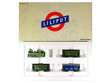 Laden Sie das Bild in den Galerie-Viewer, Liliput H0e Schmalspur "Höllentalbahn" Dampflok U1 und 3 Personenwagen ÖGLB 713 OVP- Bastler