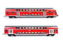 Laden Sie das Bild in den Galerie-Viewer, Trix Express H0 Nahverkehrs-Set Doppelstockwagen beleuchtet 33005 OVP