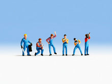 Laden Sie das Bild in den Galerie-Viewer, Modellbahn Figuren KFZ-Mechaniker, 6 Figuren, Noch H0 15108 neu, OVP