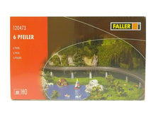Laden Sie das Bild in den Galerie-Viewer, Modellbahn Brücken Pfeiler 6 Stück, Faller H0 120473 neu OVP