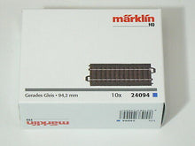 Laden Sie das Bild in den Galerie-Viewer, C Gleis Gleise gerade 94,2 mm, 10 x Märklin H0 24094 neu, OVP