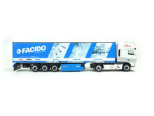 Laden Sie das Bild in den Galerie-Viewer, DAF XF105 SSC Gardinenplanen-SZ "FACIDO/Justen", Herpa H0 941112 neu OVP