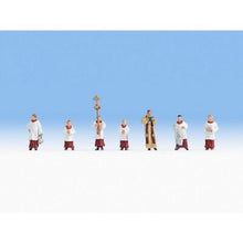 Laden Sie das Bild in den Galerie-Viewer, Noch H0 15410, Pfarrer und 6 Ministranten, neu, OVP