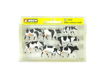 Laden Sie das Bild in den Galerie-Viewer, Modellbahn Tiere Kühe, schwarz-weiß, Noch H0 15725 neu, OVP