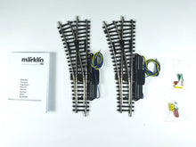 Laden Sie das Bild in den Galerie-Viewer, K - Gleis Weiche links elektrisch, 2 x Märklin H0 2262 neu, OVP