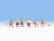 Laden Sie das Bild in den Galerie-Viewer, Modellbahn Figuren Bergbauern, 6 Stück, handbemalt, Noch H0 15618 neu, OVP