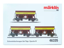 Laden Sie das Bild in den Galerie-Viewer, Güterwagen Set SchwenkdachwagenTdgs DB, Märklin H0 46335 neu OVP
