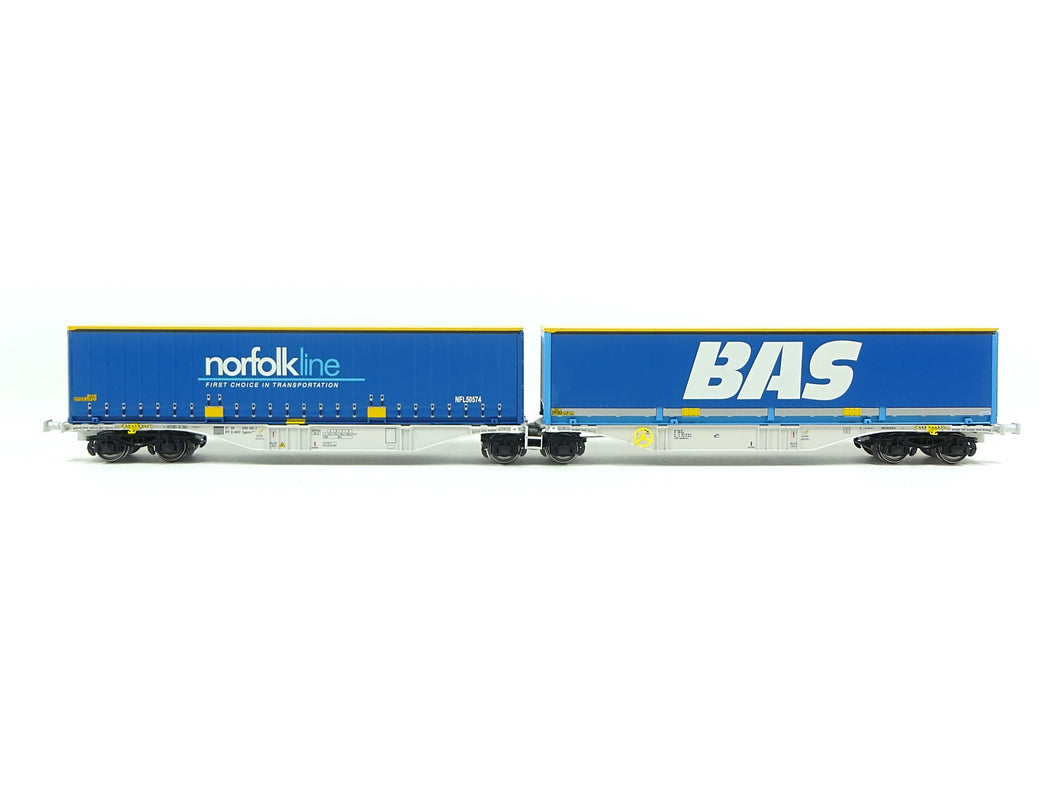 Güterwagen Containertragwagen AAE BAS norfolkline, ACME H0 40382 neu OVP