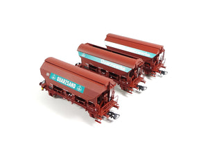 Roco H0 Güterwagen 3 -tlg. Set: Schwenkdachwagen Quarzwerke DB 77052 neu OVP