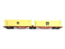 Laden Sie das Bild in den Galerie-Viewer, Märklin H0 Doppel-Containertragwagen Sggrss 80 Touax B 47816 neu OVP
