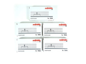 C Gleis Reed Kontakt Schaltkontakt, 5 x Märklin H0 7555 neu, OVP
