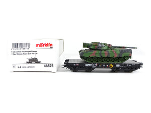 Märklin H0 Schwerlast-Flachwagen Rlmmps Leo 1A1 48876 neu OVP