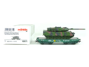 Märklin H0 Schwerlast-Flachwagen Rlmmps Leopard 2A6 Bundeswehr 48871 neu OVP