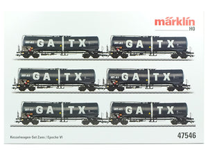 Märklin H0 Güterwagen 6-tlg. Kesselwagen-Set JET A1 der GATX 47546 neu OVP