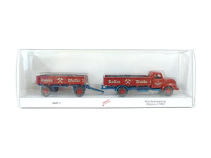 Wiking H0 Modellauto Pritschenhängerzug Magirus S 3500 Kohlen Wuttke, 0420 51 neu OVP