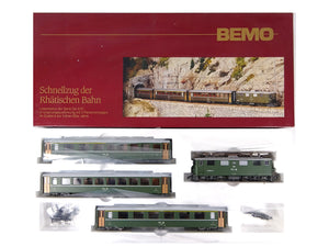 Bemo H0m DC Schnellzug der RhB mit E-Lok Ge 4/4 Albula 7015 100 OVP - Bastler
