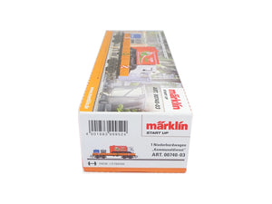 Märklin H0 Start up Niederbordwagen mit Müllfahrzeug und 2 Sammelbehältern 00740-03 neu OVP