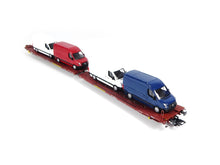 Laden Sie das Bild in den Galerie-Viewer, Märklin H0 Flachwagen-Paar Laads 800B mit vier VW Crafter 47430 neu OVP
