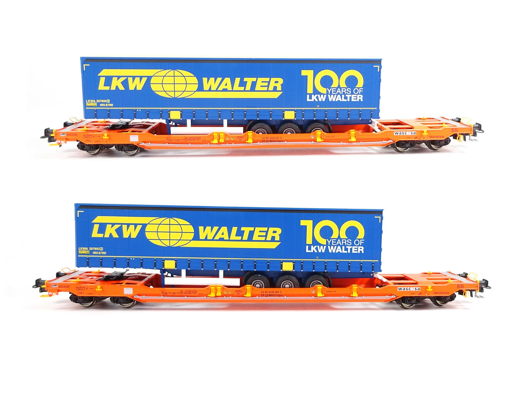 Roco H0 2 tlg Set Taschenwagen T5 Wascosa 6600064 neu OVP