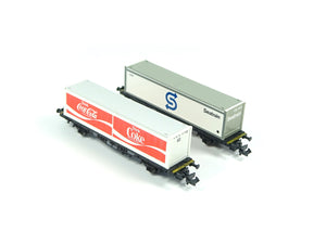 Fleischmann N Containerwagen Coca Cola und SEATRAIN DB 8243 8240 OVP