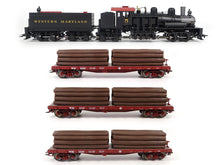 Laden Sie das Bild in den Galerie-Viewer, Märklin H0 US Getriebe Dampflok Shay + Rungenwagen mfx+ sound 38700 45600 neu OVP
