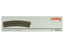 Laden Sie das Bild in den Galerie-Viewer, Märklin H0 C-Gleis Gleise gebogen 6x Radius R2 = 437,5 mm / 24,3° 24224 neu OVP
