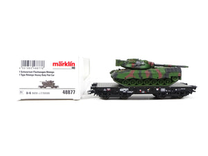 Märklin H0 Schwerlast-Flachwagen Rlmmps Leo 1A1 48877 neu OVP