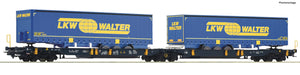 Roco H0 Güterwagen Doppeltaschen Gelenkwagen Wascosa LKW Walter 77363 neu OVP