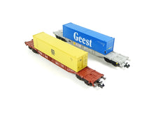 Laden Sie das Bild in den Galerie-Viewer, Fleischmann N Containertragwagen-Set DB/SBB 97 8808 OVP
