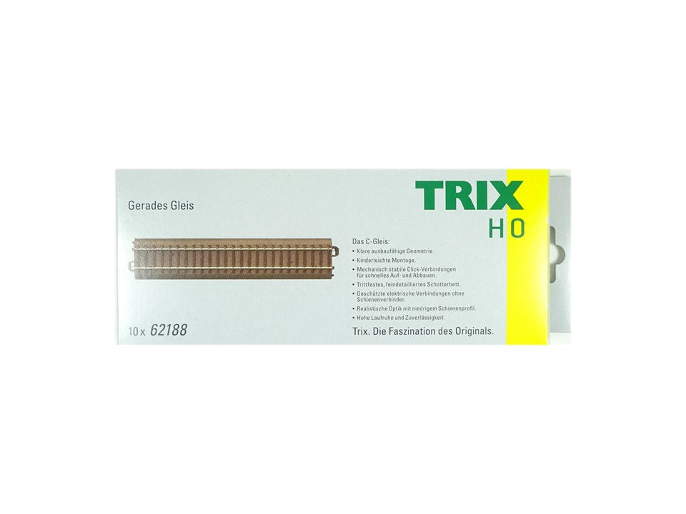 C Gleis Gleise gerade 188 mm DC, 10 x Trix H0 62188 neu, OVP