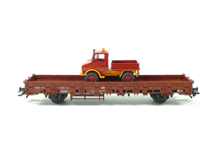 Güterwagen Flachwagen mit Unimog, Märklin H0 00753-11 OVP