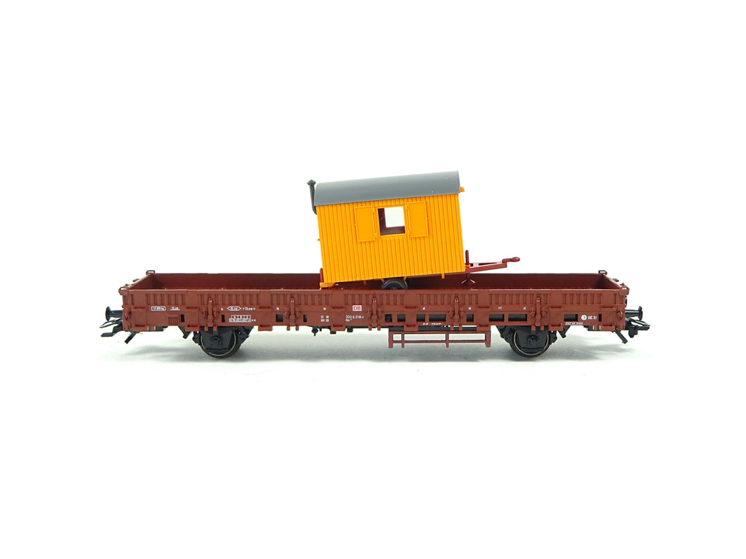 Güterwagen Flachwagen mit Bauwagen, Märklin H0 00753-13 OVP