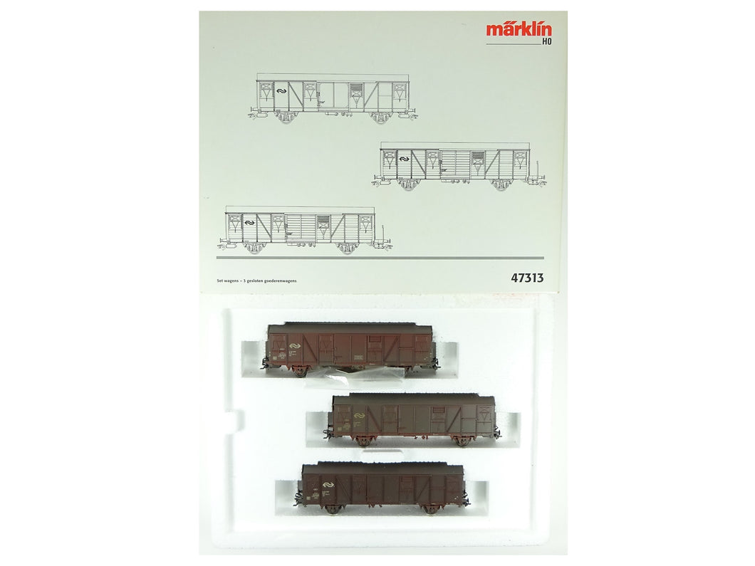 Märklin H0 gedeckter Güterwagen Gbs 14 m Set 3-teilig NS, 47313 OVP