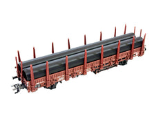 Laden Sie das Bild in den Galerie-Viewer, Märklin H0 Güterwagen Rungenwagen Ladegut Röhre DB braun aus 29074 neu
