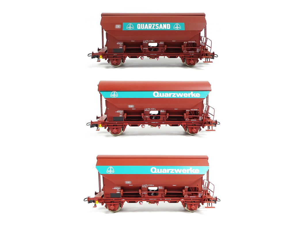 Roco H0 Güterwagen 3 -tlg. Set: Schwenkdachwagen Quarzwerke DB 77052 neu OVP