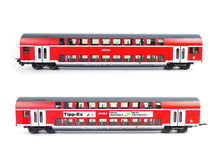 Laden Sie das Bild in den Galerie-Viewer, Trix Express H0 Nahverkehrs-Set Doppelstockwagen beleuchtet 33005 OVP
