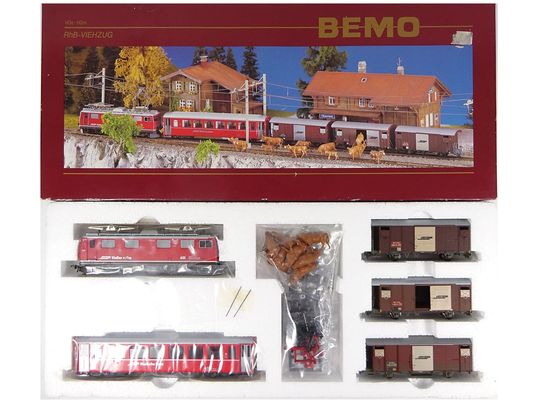 Bemo H0m Zugset RhB Viehzug mit E-Lok 4/4 I ALBULA  7252 110 OVP - Bastler