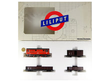 Laden Sie das Bild in den Galerie-Viewer, Liliput H0e Schmalspur Zugset mit Diesellok BR 2095 ÖBB 752 OVP- Bastler
