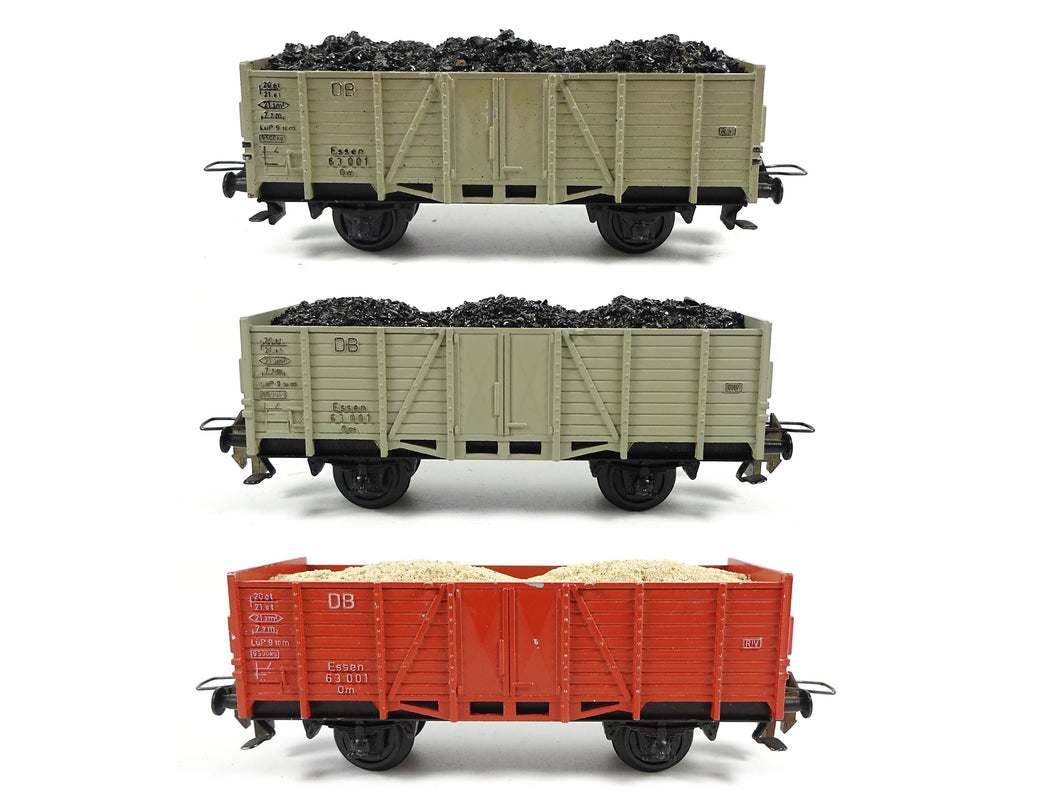 Trix Express Umbau H0 3 Hochbordwagen Om mit Kohle und Sand 3446 3414