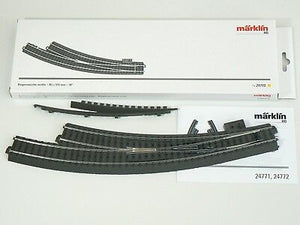 C – Gleis Bogen Weiche schlank rechts, R 3, Märklin H0 24772 neu