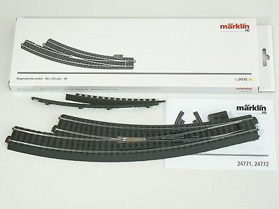 C – Gleis Bogen Weiche schlank rechts, R 3, Märklin H0 24772 neu