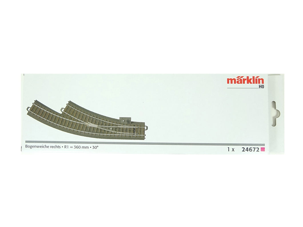 C Gleis Weiche Bogen rechts, Märklin H0 24672 neu, OVP