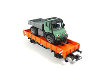 Laden Sie das Bild in den Galerie-Viewer, Märklin H0 Güterwagen Niederbordwagen mit Kommunalfahrzeug DB aus 29296 neu
