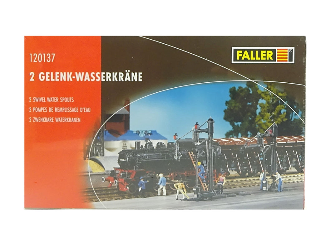 Modellbahn Dampflok Gelenk Wasserkräne 2 Stück, Faller H0 120137 neu OVP