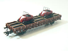 Laden Sie das Bild in den Galerie-Viewer, Märklin H0 46403, Rungenwagen mit Ladegut Draisinen, DB, neu, OVP
